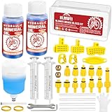 NLMWTI 36pcs Kit Purgado Frenos para Shimano, Tektro, Magura, Kit Sangrado Frenos con Instrucciones Paso a Paso Incluye Aceite Mineral de Alto Rendimiento hidráulico para Frenos de Disco (120 ml)