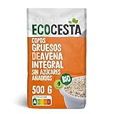 Ecocesta - Copos Gruesos de Avena Integral Ecológica - 500 g - Sin Azúcar Añadido - Aptos para Veganos - Alto Contenido en Fibra y Proteínas - Aporta una Dosis Extra de Energía