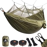 NatureFun Mosquitero Hamaca Ultra Ligera para Viaje y Camping | 300kg de Capacidad de Carga,Transpirable, Nylon de Paracaídas de Secado Rápido | 2 x Mosquetones Premium,4 x Correas de Nylon Incluidas