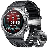 Smartwatch Hombre Reloj Inteligente Deportivo: 1.43' AMOLED Smart Watch con Llamadas Pulsometro Tensiometro Podometro Brujula Barometro Linterna Pulsera de Actividad Impermeable para Android iPhone