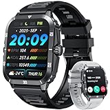 Reloj Inteligente Hombre Smartwatch con Llamadas: 2.0' Pantalla Reloj Deportivo con Pulsómetro Presión Arterial SpO2 Monitor de Sueño 3ATM Fitness Smart Watch 100+ Modos de Deporte para Android iOS