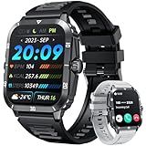 Reloj Inteligente Hombre Smartwatch con Llamadas: 2.0' Pantalla Reloj Deportivo con Pulsómetro Presión Arterial SpO2 Monitor de Sueño 3ATM Fitness Smart Watch 100+ Modos de Deporte para Android iOS