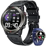 Smartwatch Hombre Reloj Inteligente Llamadas: 1,42' Smart Watch Redondo con Tension Arterial Pulsometro Cuenta Pasos Deportivo Pulsera Actividad IP68 Impermeable Reloj Digital para iPhone Android