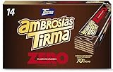 Tirma Ambrosía de Chocolate Negro 70% | Barritas de Barquillos Rellenos de Crema de Cacao, para Dieta Keto y Diabéticos | 14 uds, 301g