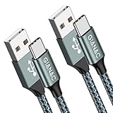 GIANAC Cable USB Tipo C, 2 Pack [1M] 3A Cargador USB Tipo C Nylon Trenzado Cable USB C Carga Rápida y Sincronización de Datos para Samsung Galaxy S10 S9 S8, Huawei P30 P20 P10 Mate10