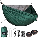 NATUREFUN Hamaca de Camping con mosquitera | 300 kg de Capacidad de Carga, (290 x 140 cm) Nylon paracaídas Transpirable y de Secado rápido | Accesorios completos | Hamaca de Viaje fácil de Montar