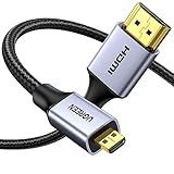 UGREEN Cable Micro HDMI a HDMI 4K 60hz Alta Velocidad Nylon Trenzado Adaptador Micro HDMI a HDMI 3D ARC Compatible con Hero 7 Black Pi4 Cámara Tablet TV PC, 1 Metro