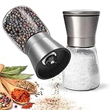 KitchenBoss Molinillo Especias Molinillo Pimienta ：2 Piece Salero y Pimentero Ajustable Spice Mill Set, Molinillo sal con Núcleo Abrasivo Cerámico [Sin Contenido de Especias]