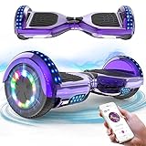 RCB Hoverboard 6.5' Overboard Hover Borad con LED Luces/Bluetooth Regalo para Adultos y Niños Monopatín Hoverboards, Regalo para niños