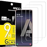 NEW'C 3 Piezas, Protector Pantalla para Samsung Galaxy A80, Galaxy A90, Cristal templado Antiarañazos, Antihuellas, Sin Burbujas, Dureza 9H, 0.33 mm Ultra Transparente, Ultra Resistente