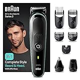 Braun Recortadora de Barba Series 3, Máquina Cortar Pelo, Máquina de afeitar, Cortapelos Hombre Kit 8 En 1 Para Barba, Pelos y Mucho Más, MGK3441