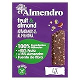 El Almendro, Barritas del Almendra con Arándanos, Barritas de Frutas, Ideales como Snack, 4 Porciones de 35 Gramos, 140 Gramos