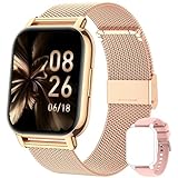 Popglory Reloj Inteligente Mujer, Llamadas/Presión Arterial/100+ Deportes Smartwatch Mujer, Frecuencia respiratoria Frecuencia Cardíaca Oxígeno en Sangre Sueño, Reloj Mujer Android iOS