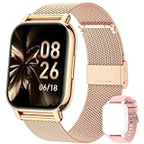 Popglory Reloj Inteligente Mujer, Llamadas/Presión Arterial/100+ Deportes Smartwatch Mujer, Frecuencia respiratoria Frecuencia Cardíaca Oxígeno en Sangre Sueño, Reloj Mujer Android iOS