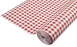 Pro Nappe - Ref R482570I - Mantel de Papel Damasco desechable en Rollo 25 M de Largo X 1,20 M de Ancho - Color Vichy Rojo - Papel Damasco con Estampado Universal Chic y clásico