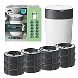 Tommee Tippee - Contenedor para Pañales Avanzado Twist and Click, Nuevo Sistema Ecológico, Incluye 12 Recambios con Película GREENFILM, Blanco