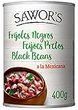 SAWORS - Frijoles Negros Enteros, Alubia Negra, Black Beans, Ideal para Burritos, Fajitas y Nachos, Comida Mexicana, 400g