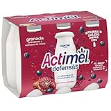 Actimel Yogur bebible granada, arandanos y extracto de maca- con probioticos, fermentos y vitaminas - Pack 6x100g