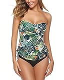 Sykooria Tankinis Mujer Traje de Baño 2 Piezas Conjuntos Tankinis Swimsuit Top Floral Braga Short Conjunto de Bañador Verano para Natación Playa Vacaciones