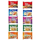 YIJIA Variedad de sabores Instant Noodle Tallarines - Ramen Fideos Instantáneos - Sabor paquetes mezclados A Pack 10