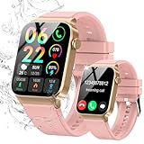 VKROBAG Reloj Inteligente Hombre Mujer, 1.85' HD Smartwatch con Llamadas Bluetooth, Monitor de Ritmo Cardíaco y Sueño, Impermeable IP68, 110+ Modos Deportivos Pulsera Actividad iOS Android, Rosa