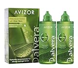 Líquido de lentillas AVIZOR Alvera 2 × 350 ml con estuches. Solución para limpieza y desinfección de todo tipo de lentes de contacto blandas.