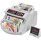 Contador profesional de billetes en euros OiDFE, detector de billetes falsos UV MG, velocidad  1000 piezas/min, clasificador portátil, contador de billetes con banco de pantalla blanco