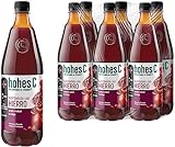 hierro y vitaminas Reduce el cansancio - hohes C Nutribebida con Hierro y Vitamina C Zumo de Manzana, Tomate, Granada y Frambuesa Zumo 100% natural Pack 6 x1L