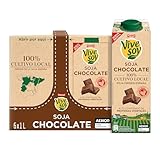 Vivesoy - Bebida Vegetal de Soja Sabor Chocolate 100% Cultivo Local - Brik 1L