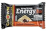 Crown Sport Nutrition Barritas Energéticas 12 unidades - Ciclismo Running Deporte Entreno Larga Duración Carbohidratos lento y rápido (Salty Chocolate)