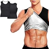 CJBIN Camiseta Adelgazante Hombre, Chaleco de Neopreno Reductor para Deporte Fitness, Sauna, Sudar Rapido, S/M