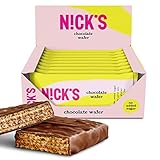 NICKS Chocolate wafer Barritas Oblea de Chocolate Barquillo de Choco Low Carb Galletas 165 Calorías Sin Azúcar Añadido Caramelo Dulce Chocolatinas Sin Gluten (9x35g)