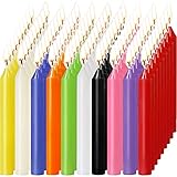 MUOIVG Velas sin Goteo de 100 Piezas,Colores Surtidos de hechizos, pequeño para Chimes, Magia, Congregación, vigilia, rituales, Cera de soja natural,Sin olor ​ni humo,4 Pulgadas de Alto