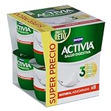 Activia Yogur Natural Azucarado - Paquete de 8 x 125 g - Total: 1000 g