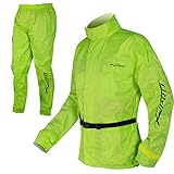 A-Pro Conjunto de chaqueta y pantalones impermeables impermeable, alta visibilidad, fluorescente, talla XL