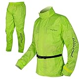 A-Pro Conjunto de chaqueta y pantalones impermeables impermeable, alta visibilidad, fluorescente, talla XL