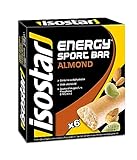 Isostar, Barritas Energy Sport con Vitamina B1, Fósforo y Magnesio. Contribuyen al mantenimiento de los huesos en condiciones normales y a la reducción de la fatiga. Sabor Almendra, 6x25gr