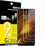 NEW'C 3 Piezas, Protector Pantalla para Xiaomi Pocophone F1, Cristal templado Antiarañazos, Antihuellas, Sin Burbujas, Dureza 9H, 0.33 mm Ultra Transparente, Ultra Resistente