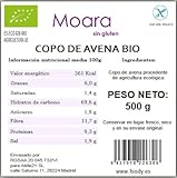 Finos copos de avena integral BIO sin gluten - Copos de avena suaves, enteros y ecológicos - Oatmeal vegano (500 gr)