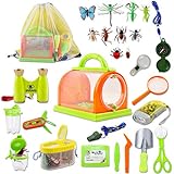 deAO Kit Explorador Niños, Juego de Exploración Conjunto de Aventurero Incluye Mochila, Kit Atrapa Insectos y Accesorios Actividad Infantil de Ciencias Naturales (Explorer Kit 26 Piezas)