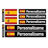 Pegatinas de Bandera con Nombre Personalizado para Bicicletas, Motos, Coches y patinetes eléctricos. 9 Etiquetas Adhesivas con Banderas Personalizadas. Vinilo Adhesivo Impermeable para vehículos