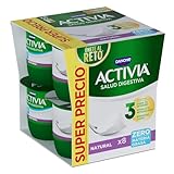 Activia Yogur Natural -Probióticos y con 0% azúcares - Pack: 8x120g