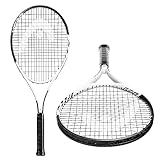 HEAD Geo Speed - Raqueta de Tenis para Adultos, Cabeza preencordada, Equilibrio Ligero, Raqueta de 27.5 Pulgadas, Agarre de 4 3/8 Pulgadas, Negro/Blanco