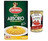 Curtiriso Riso Arborio,100% arroz italiano, ideal para todos los risottos, 15 minutos, paquete de 1 kg + lata italiana gourmet Polpa di Pomodoro de 400 g