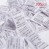 200pcs / pack Bolsas desecantes, Bolsas de gel de sílice Desecante Absorbe la humedad Humedad húmeda Bolsas de agente de secado multipropósito